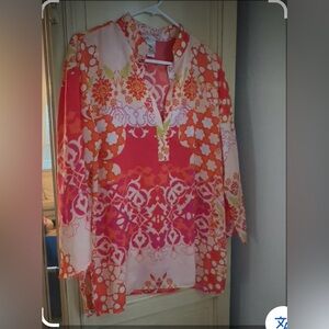 Natori Vibrant Floral Tunic Top